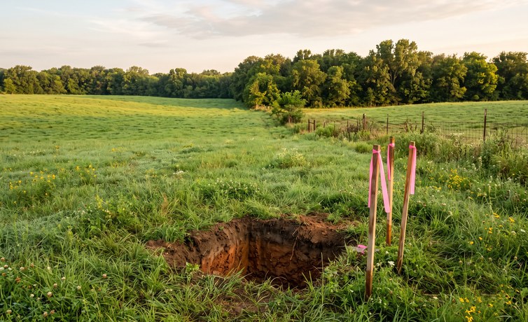 perc test site on rural land